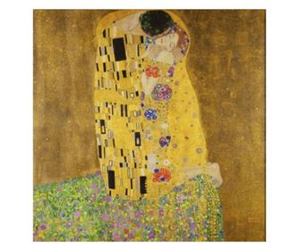 Vászonkép printly, reprodukció gustav klimt the kiss, 100 cm x 100 cm
