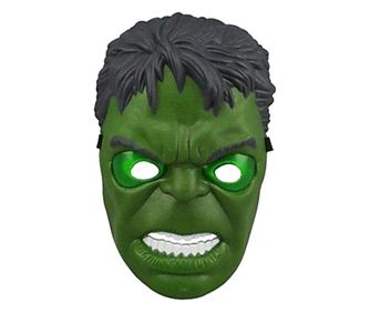 Masca Hulk cu lumini, pentru copii, 20 cm, verde