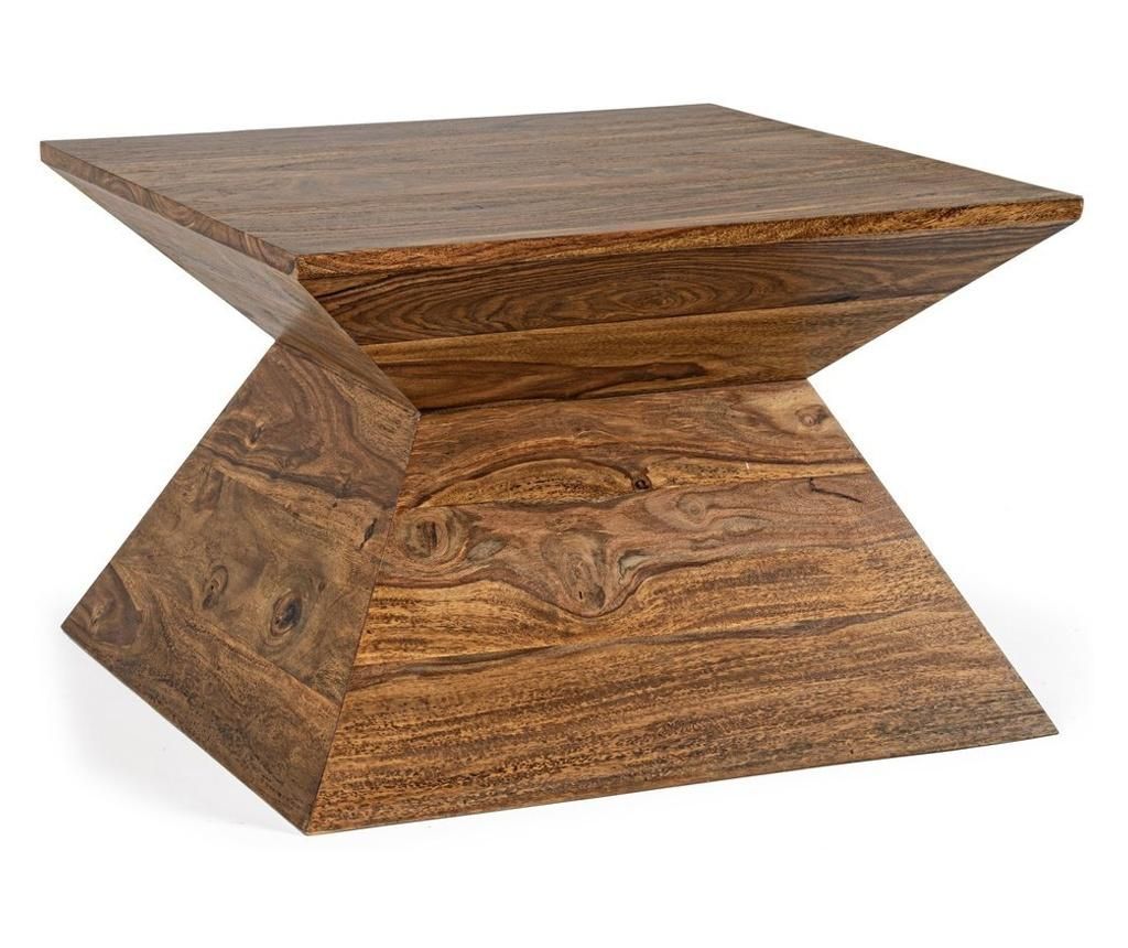 Καφέ ξύλινο τραπεζάκι σαλονιού Αιγύπτου 58x58x40 εκ.