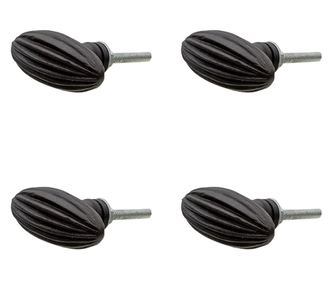Set 4 butoni mobilier din fier negru 2x4x5 cm  0