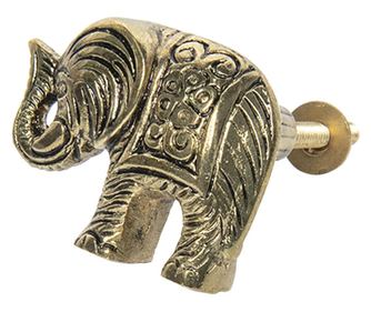 Zlati aluminijasti pohištveni gumb Model slon 5x4 cm