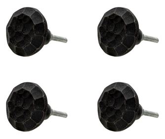 Set od 4 crne željezne ručke za namještaj 4x3 cm