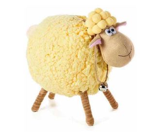 Sárga szövet bárány figura 23x15x21 cm