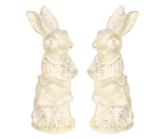 Zestaw 2 figurek Bunny Girl Paste wykonanych z kremowej żywicy poliestrowej o wymiarach 4x4x11 cm