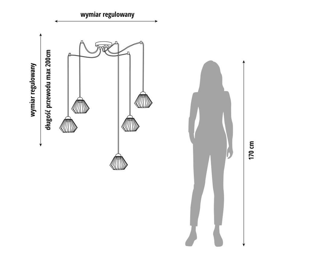 5 ágú DIORO L5 függőlámpa, fehér keret - fehér búrák, LOFT