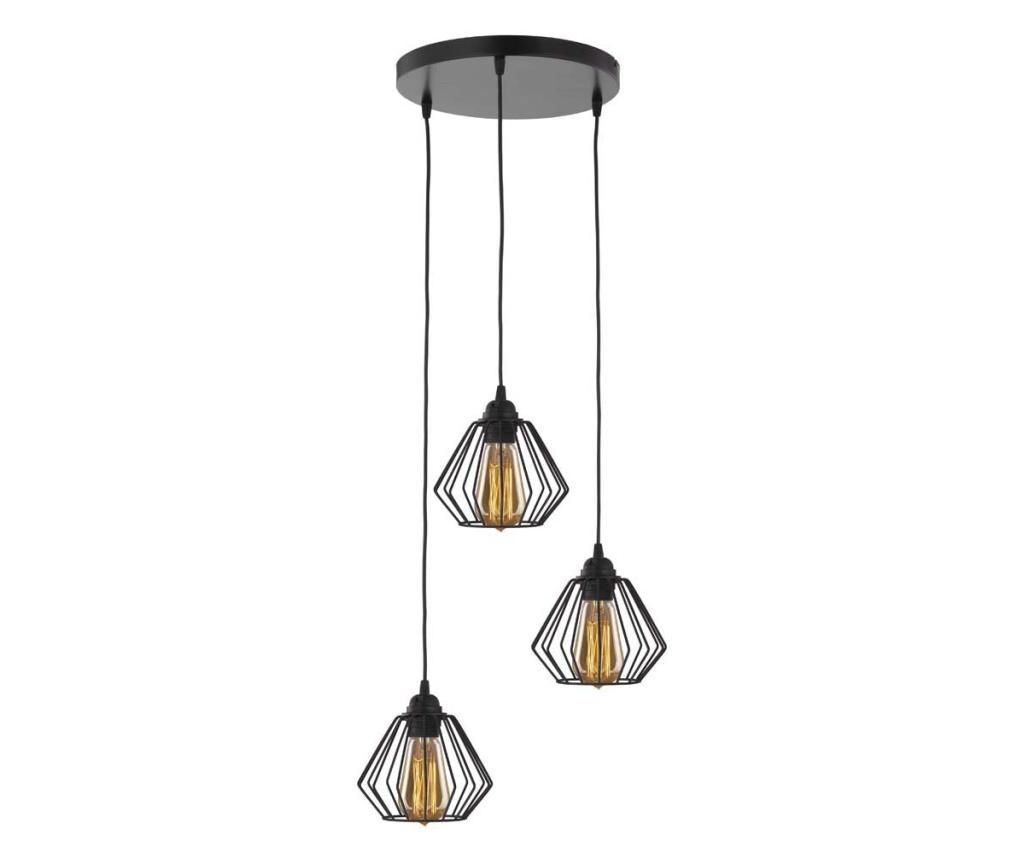 Triple Black LAVIS Pendant Lamp - Black Frame, Black Shades - LOFT