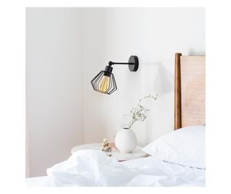 DUCOS Podesiva crna zidna svjetiljka - crni abažur LOFT