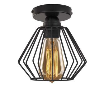 MARANA Lampă de Plafon Metal Negru - Cadru Negru, Abajur Negru - LOFT
