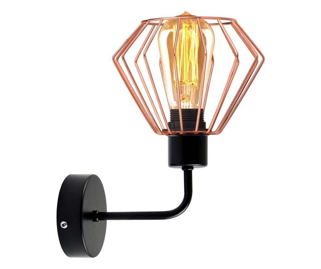 Επιτοίχιο Φωτιστικό Loft Style ERIE Μαύρο Πλαίσιο - Χάλκινη Απόχρωση LOFT