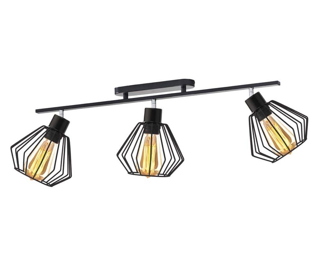 KINGSTON stropna svetilka s 3 žarnicami, črn okvir - črna senčila LOFT