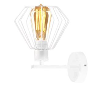 DUBLIN Bijela Zidna Svjetiljka za Spavaću Sobu - Bijeli Abažur LOFT