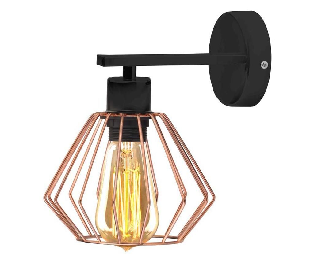 Επιτοίχιο φωτιστικό μπάνιου Loft CORK με μαύρο πλαίσιο - Χάλκινο καπέλο LOFT