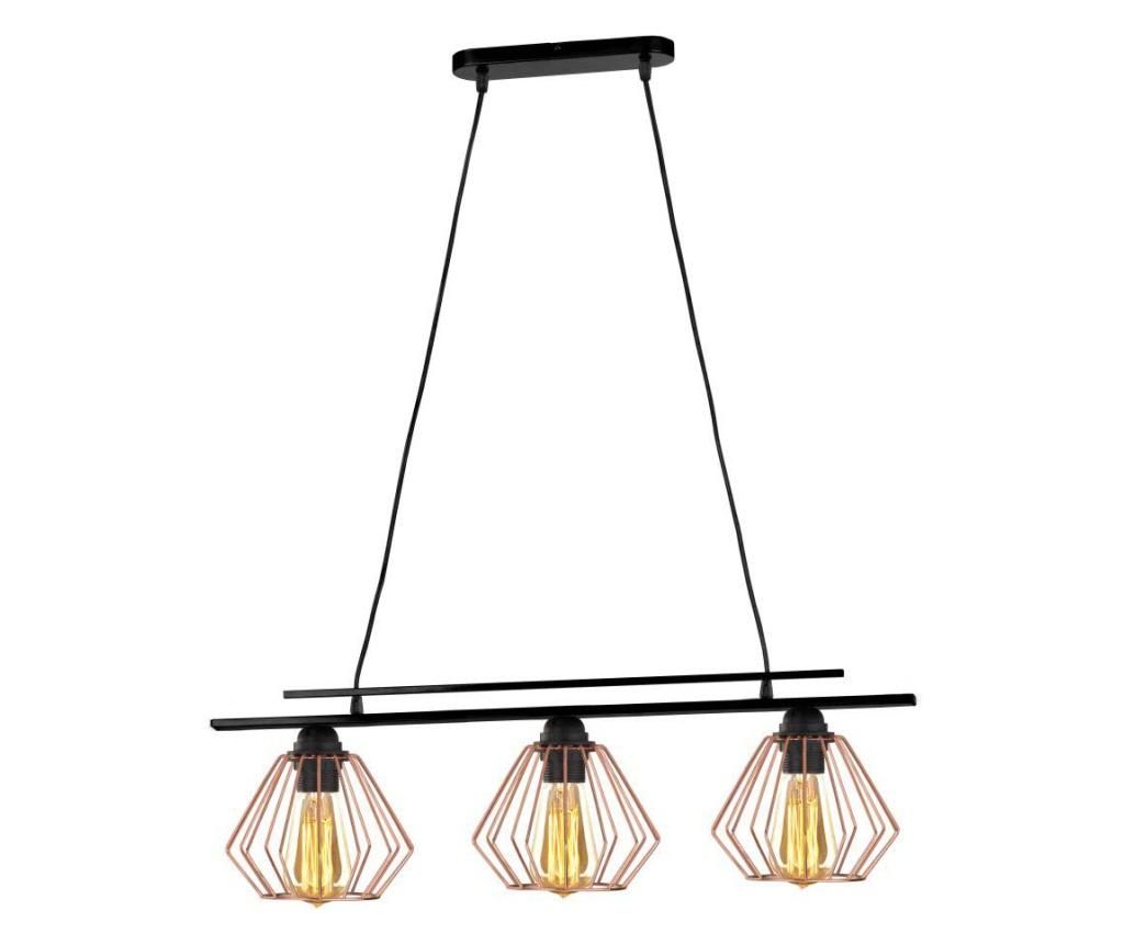 Fekete-fehér függőlámpa nappaliba TIJUANA fekete keret - fehér búrák LOFT