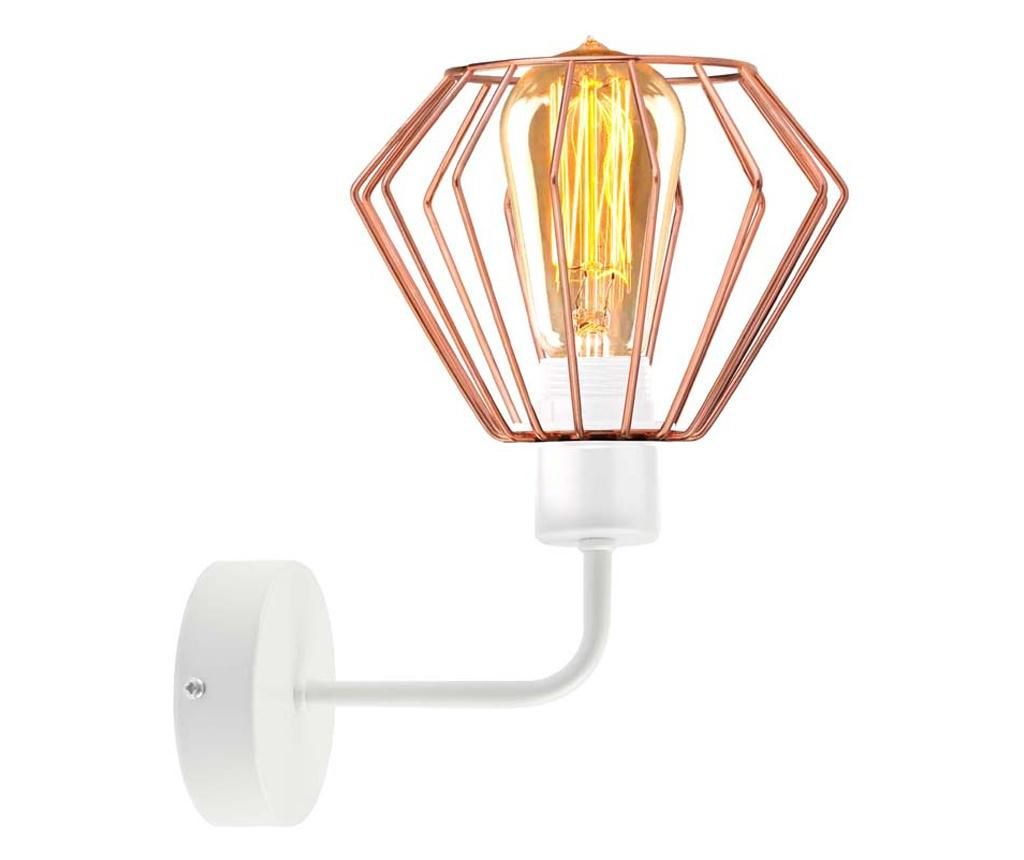 Επιτοίχιο Φωτιστικό Loft Style ERIE Λευκό Πλαίσιο - Χάλκινη Απόχρωση LOFT