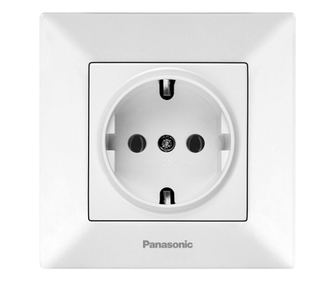 Priza simpla cu impamantare Arkedia Panasonic, ST, alba