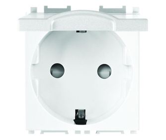 Priza standard german cu capac 2 module Thea Modular Panasonic, Alba