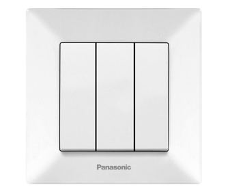 Intrerupator triplu Arkedia Panasonic, ST, alb