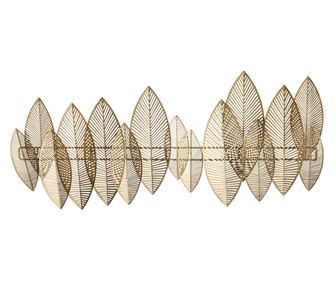 Decoratiune de perete, model furnze, auriu, 41x91x5 cm