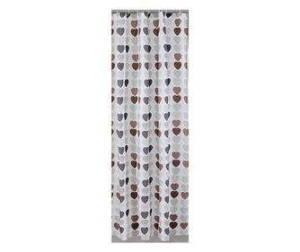 Perdea dus Feridras din poliester, 240x200 cm, imprimeu inimioare