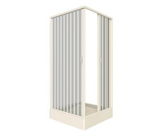 Cabina de dus patrata Italbox Luna Lux, usi armonice, PVC, fara cadita de dus, 90x90x185 cm, Alb