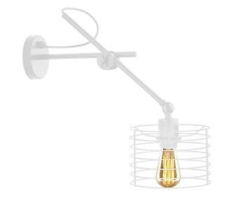 Bijela podesiva zidna svjetiljka s krakom za spavaću sobu ALTEA, bijeli okvir - bijelo sjenilo