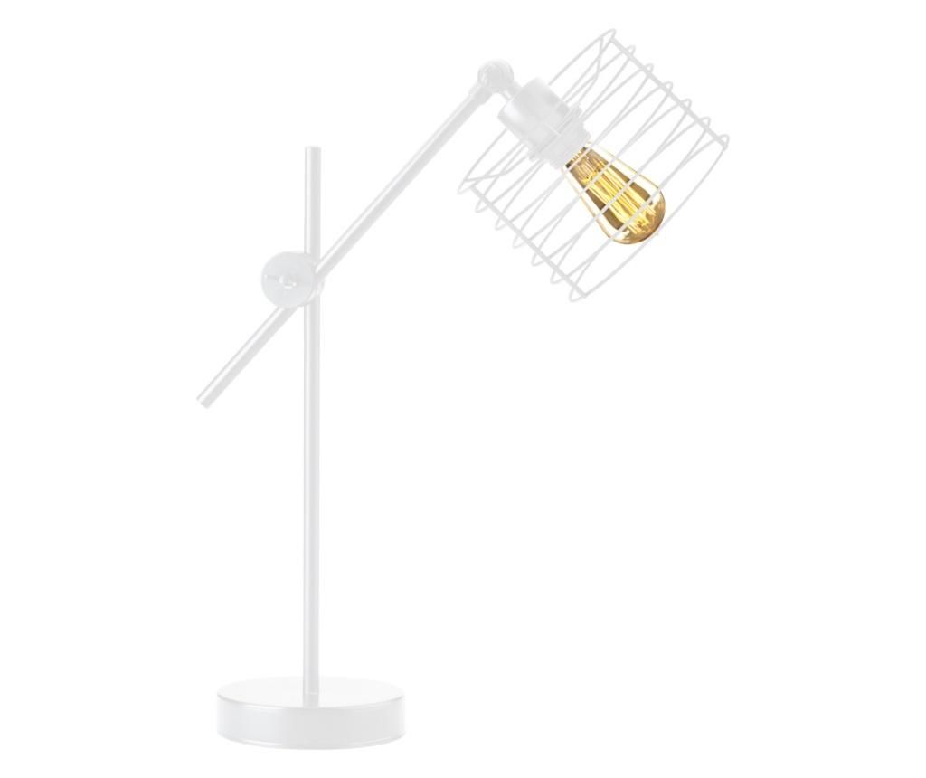 Fehér Loft Állítható Asztali Lámpa NEAPOL - Fehér Keret, Fehér Búra