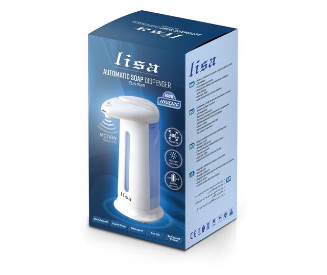 Dozator automat de sapun Lisa ZLN1949 Alb,  400ml si indicator LED