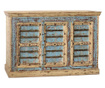Bufet inferior Creaciones Meng, lemn de mango, 150x40x94 cm, maro/albastru