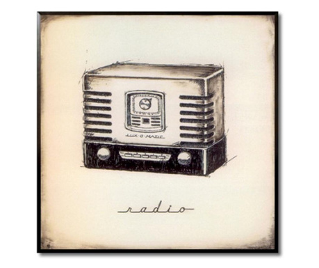 Tablou vintage radio, 31x31 cm