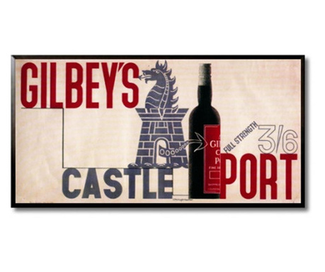 Tablou gilbeys castle port 1933, 23x44 cm