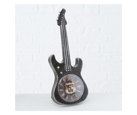 Ceas de masa Gitarre, Boltze, metal, negru, 14cm x 5cm x 34cm