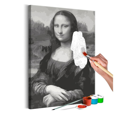 Pictura pe numere Artgeist, Black and White Mona Lisa, 40 x 60 cm