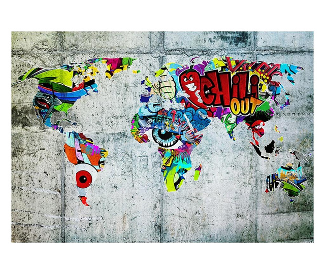 Fototapet autoadeziv Artgeist, Map - Graffiti, 147 x 105 cm