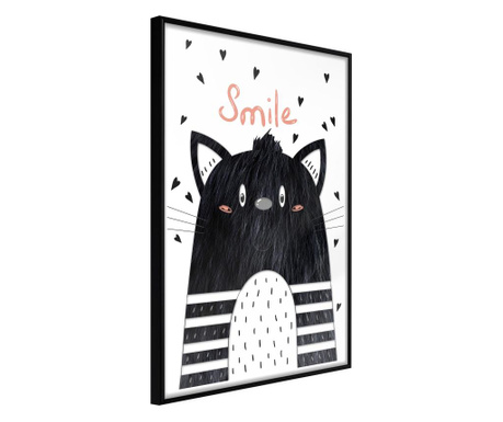 Tablou poster artgeist, cheerful kitten, rama neagra, 20x30 cm  20x30 cm