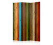 Španska stena Artgeist - Wooden rainbow [Room Dividers] - 135 x 172 cm