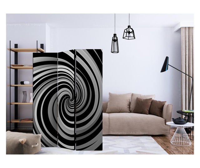 Параван Artgeist - Black and white swirl [Room Dividers] - 135 x 172 см