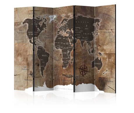Параван Artgeist - Room divider – Map on the wood - 225 x 172 см