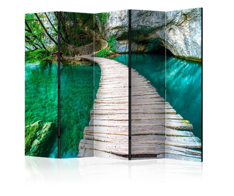 Paravan u 5 dijelova Artgeist - Emerald Lake II [Room Dividers] - 225 x 172 cm
