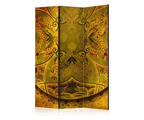Paravan u 3 dijela Artgeist - Mandala: Golden Power [Room Dividers] - 135 x 172 cm