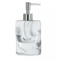 Dispenser Pufo Shadow pentru sapun lichid cu suport burete, ceramic, 17 cm, alb