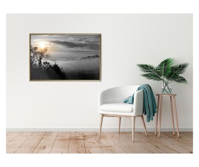Tablou poster artgeist, fog valley, rama aurie  60x40 cm