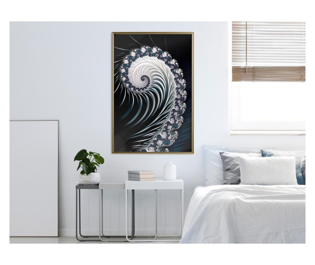Tablou poster artgeist, fractal spiral (negative), rama aurie  30x45 cm