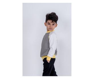 Bluza trening Brumy-Kids color block gri  134 cm