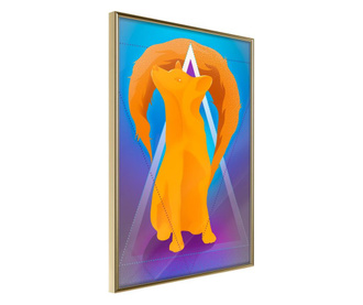Tablou poster artgeist, fire fox, rama aurie  40x60 cm