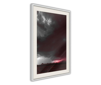 Tablou poster artgeist, dark sky, rama alba tip passe-partout  20x30 cm