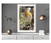 Tablou poster artgeist, composition with gold parrot, rama alba tip passe-partout  20x30 cm