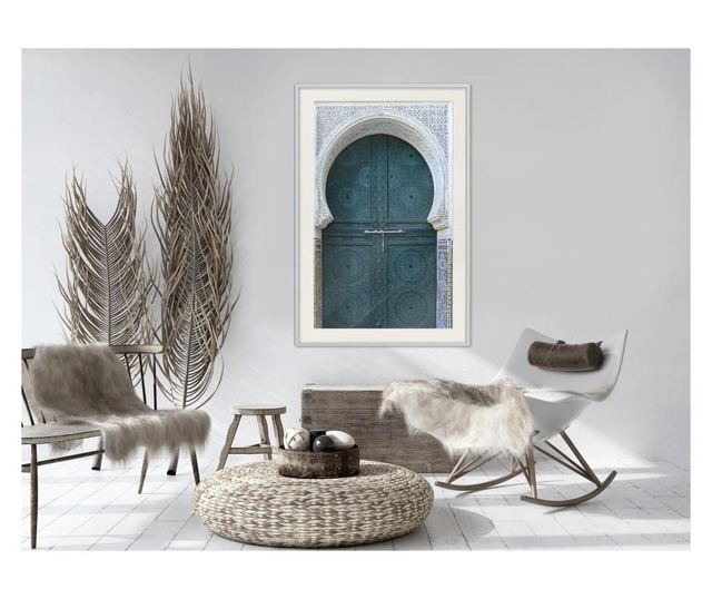 Tablou poster artgeist, closed passage (brown) 1, rama alba tip passe-partout  40x60 cm