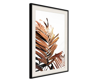 Tablou poster artgeist, copper palm, rama neagra tip passe-partout  20x30 cm