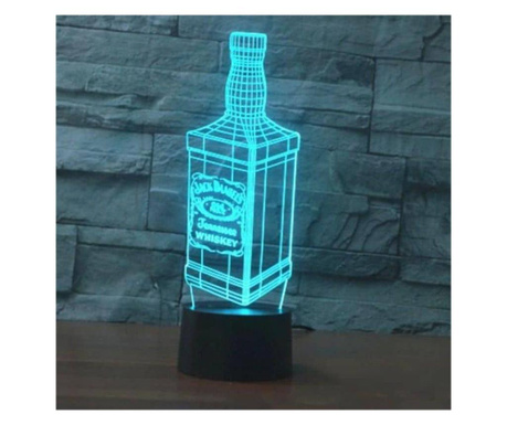 Черна 3D LED лампа Уиски