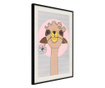 Tablou poster artgeist, cute llama, rama neagra tip passe-partout  40x60 cm